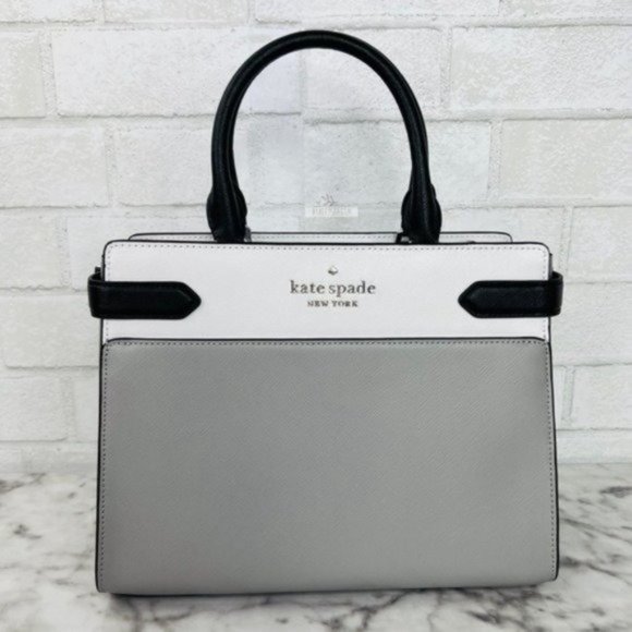 Kate Spade Grey Colorblock Medium Satchel Crossbody - Picture 2 of 9